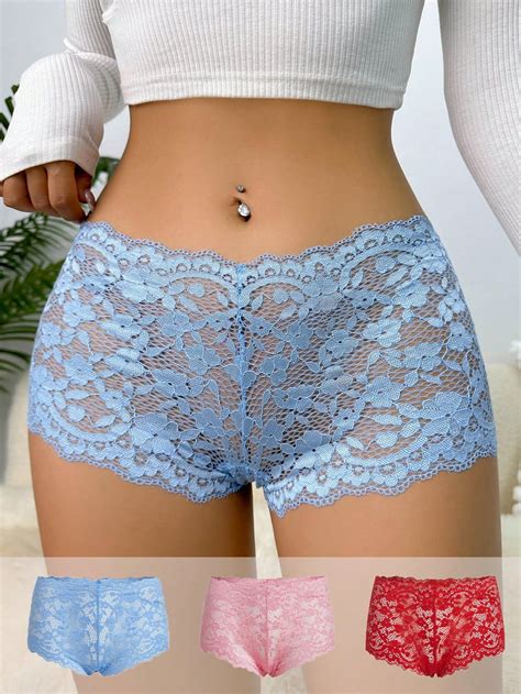 3pack Floral Lace Panty in 2023 | Lace panties, Women panties, Panties