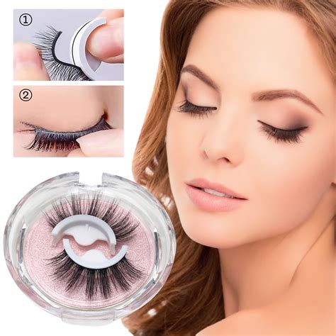 CozyQx Cheap! Reusable Self Adhesive Eyelashes Without Glue Natural ...
