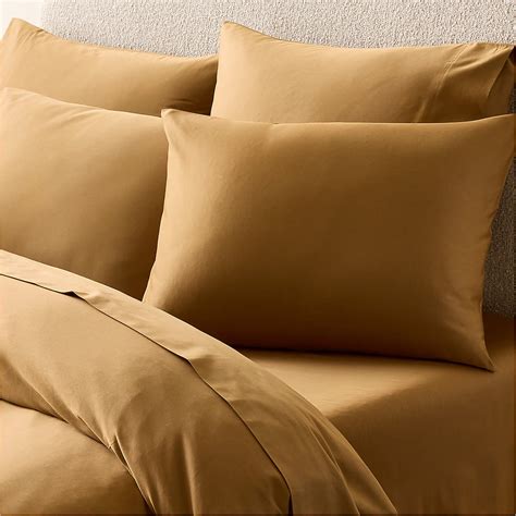 Classic Organic Cotton Sateen 520 Thread Count Smoked Amber Standard ...