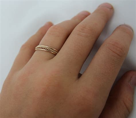 Thin Gold Rings Set of 3 14k SOLID Yellow Gold Stack 1 Very Skinny Rope ...