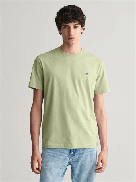 GANT Mens Milky Matcha Shield Logo T-Shirt | Designerwear
