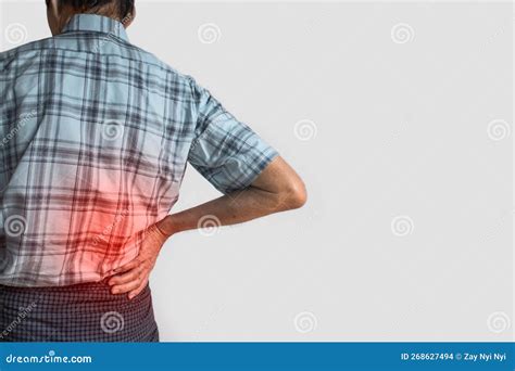 Asian Man Suffering from Right Sided Low Back and Loin Pain. it Can Be Caused by Mechanical or ...