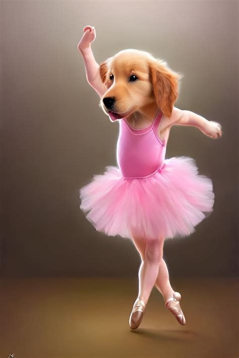 Happy Golden Retriever Dancing Ballet.. : r/aiArt