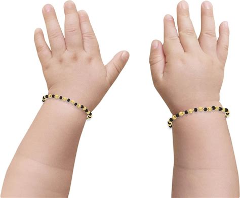 Baby Gold Bracelet With Black Beads on Sale | bellvalefarms.com