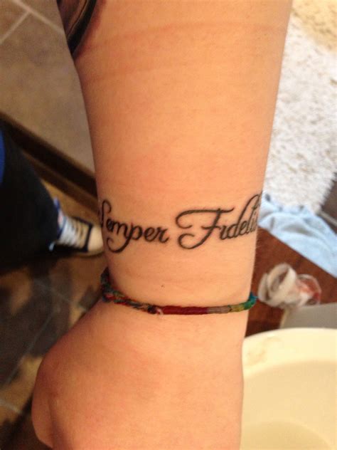 My "Semper Fidelis" tattoo which means "forever faithful/always loyal ...