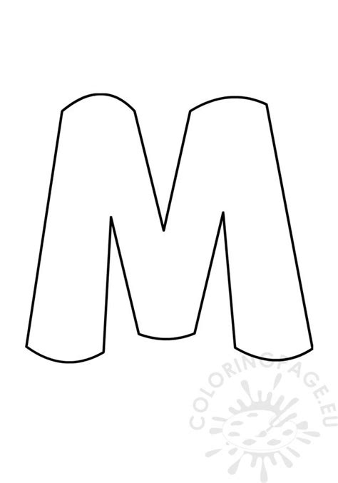 Free printable M Bubble Letter | Coloring Page