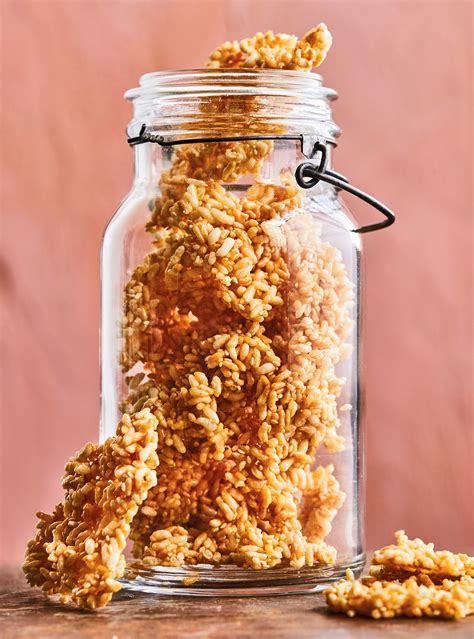 Honey-Sesame Crispy Rice Cereal Snacks | RICARDO