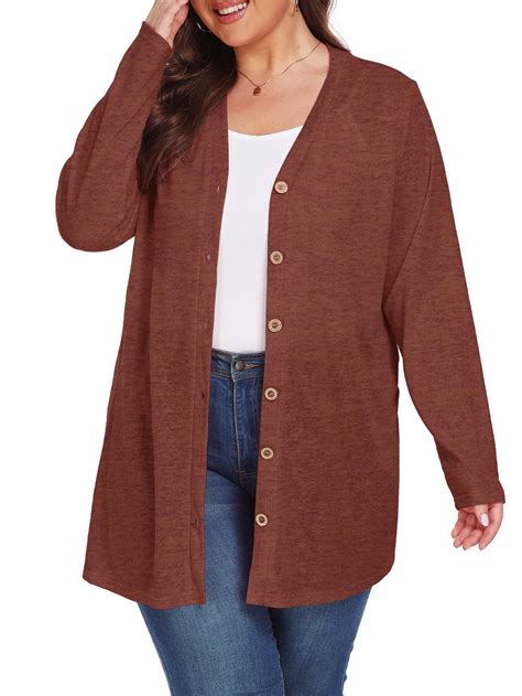Cueply Women's Plus Size Summer Cardigan, Long Sleeve, Lightweight ...