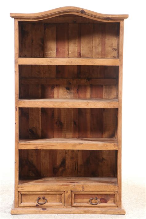 Spanish Colonial Style Pine Four-Shelf Open Bookcase | EBTH
