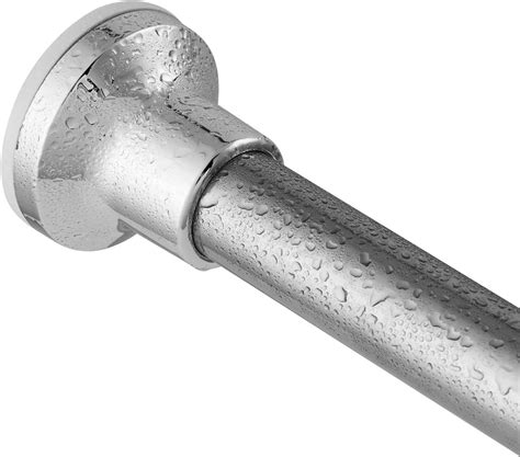 Shower Curtain Pole Silver， Adjustable Telescopic Shower Curtain Rod 74 ...
