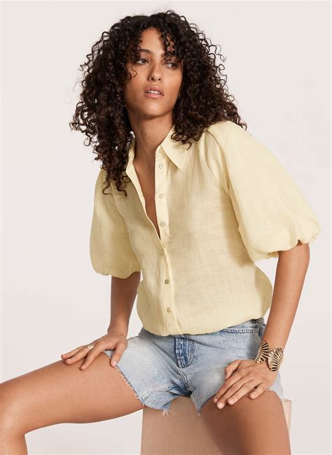 Yellow Puff Sleeve Shirt - Mint Velvet