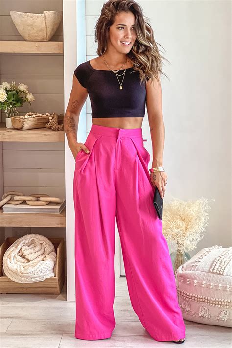 Hot Pink Wide Leg Pants | Pants – Saved by the Dress