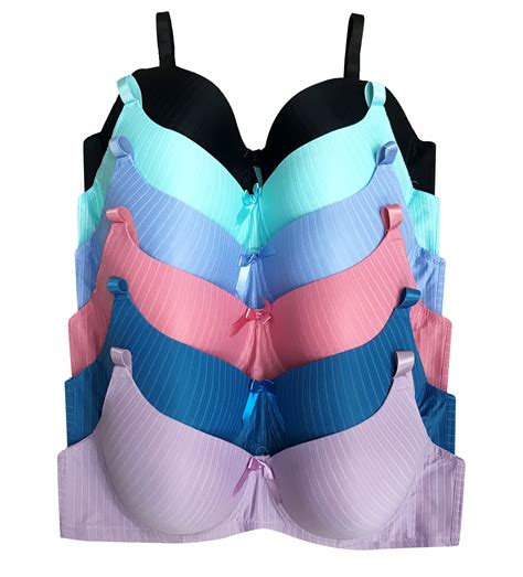 Women Bras 6 Pack of T-shirt Bra B Cup C Cup D Cup DD Cup DDD Cup 36C (9298) - Walmart.com