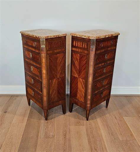 18th Century French Louis XVI Tall Narrow Chest Of Drawers Nightstand ...