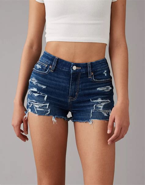 AE Next Level Curvy Ripped High-Waisted Denim Short Short