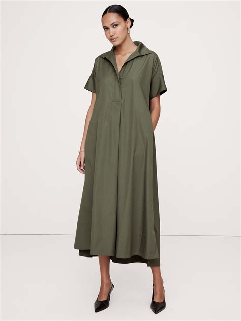 Buy Banana Republic Cruz Poplin Maxi Dress at Drezily