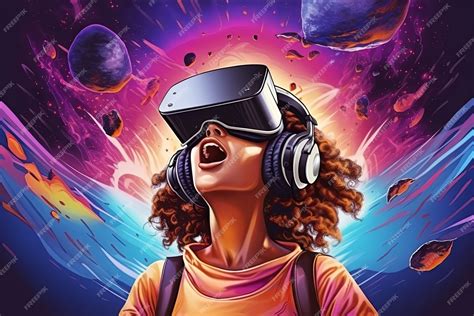 Free Photo | Cartoon woman wearing vr glasses