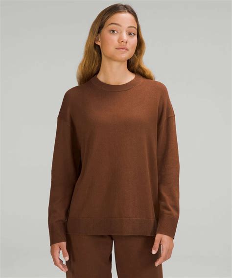Lululemon Cotton-Cashmere Blend Crewneck Sweater - Roasted Brown - lulu ...