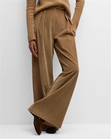 Max Mara Gilly Wide-Leg Corduroy Trousers | Neiman Marcus