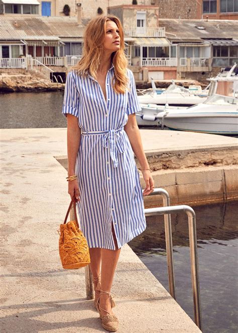 SÉZANE | Lexia dress | Striped dress outfit, Shirt dress outfit, Shirt ...