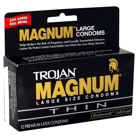 Trojan Magnum Thin Premium Latex Condoms, UltraSmooth Lubricant, Large ...