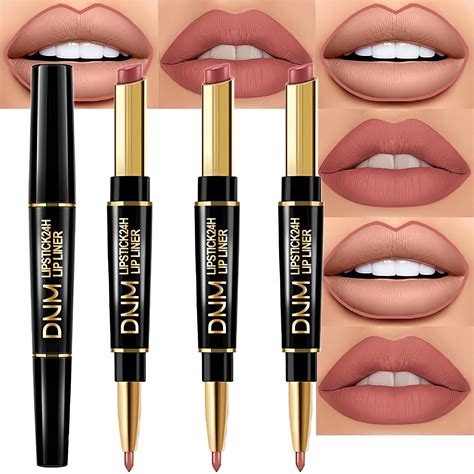 Amazon.com : evpct 3Pcs Dusty Antique Rose Lip Liner and Lipstick Set ...