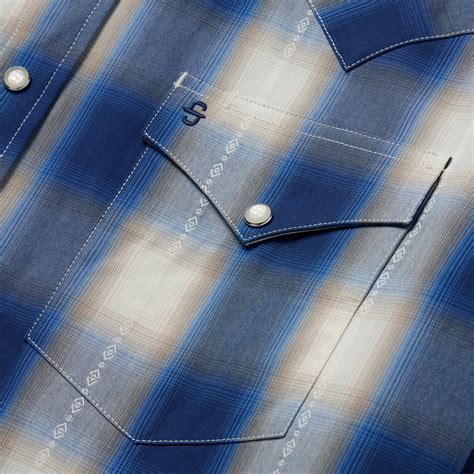 Blue Ombre Plaid Western Shirt | Stetson