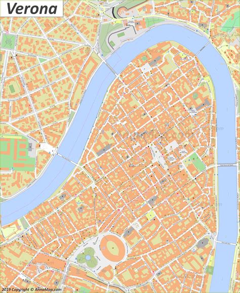 Detailed tourist maps of Verona | Italy | Free printable maps of Verona ...