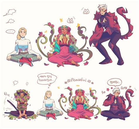 catra, adora, scorpia, and perfuma (she-ra and the princesses of power) drawn by mondaykilly ...