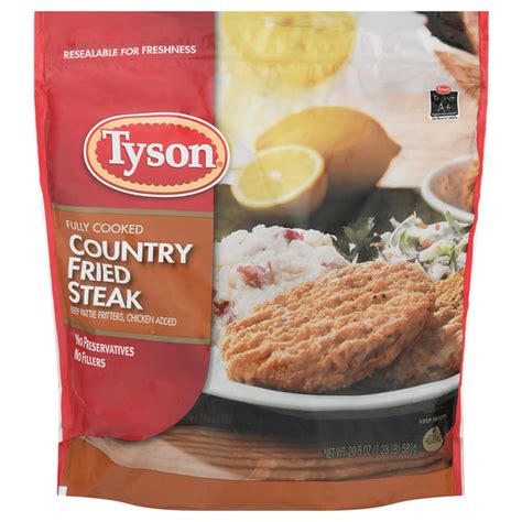 Tyson Fully Cooked Country Fried Steak Patties, Frozen (20.5 oz ...
