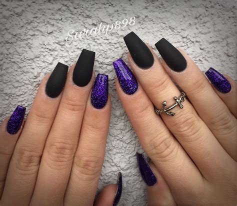 Black And Purple Nails