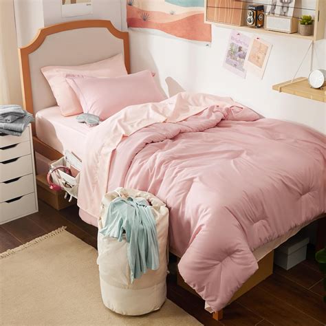 Amazon.com: Bedsure Twin XL Comforter Set for College - Extra Long Pink ...