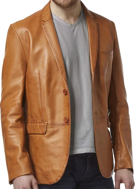 Leather Blazer for Men - Lambskin Leather Blazer - Mens Leather Sport ...