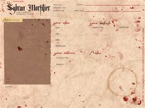 Nala J. Wu - Portfolio - Vampire the Masquerade 5e Character Sheet
