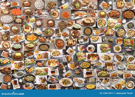 Collage of lots of food stock image. Image of large - 123615911