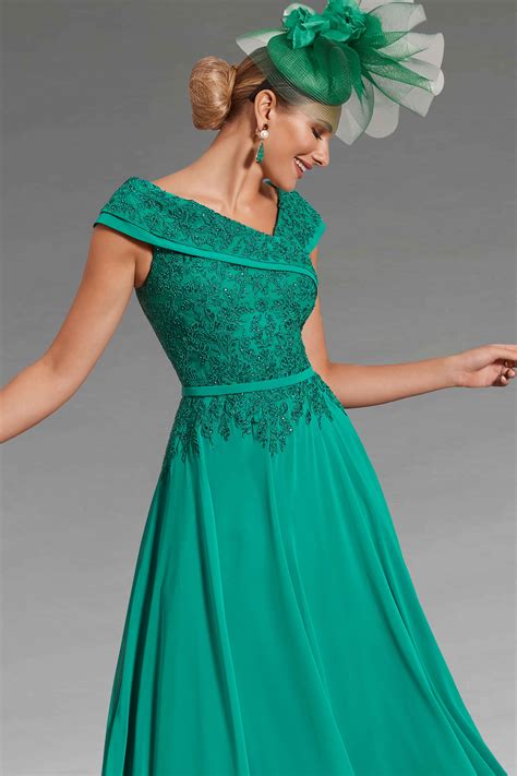 Mid Length Dress with Chiffon Skirt. 992035 - Catherines of Partick