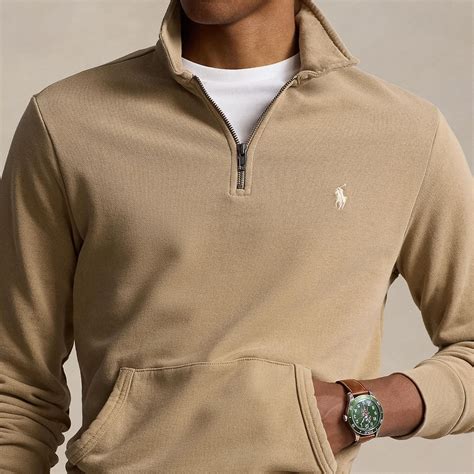 Polo Golf Half Zip Cotton Sweatshirt Desert Khaki | Polo ralph lauren ...