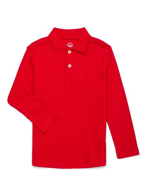 Wonder Nation Boys Long Sleeve Polo Shirt - Walmart.com