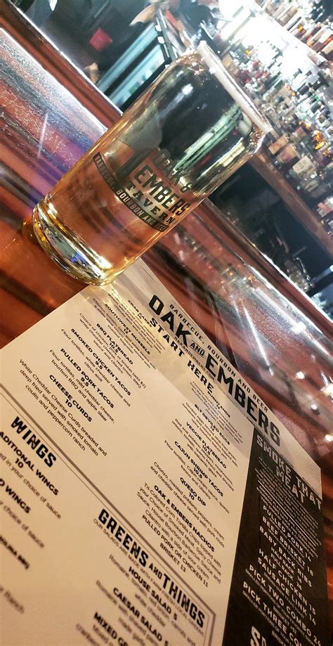 Menu at Oak and Embers Tavern Hudson pub & bar, Hudson