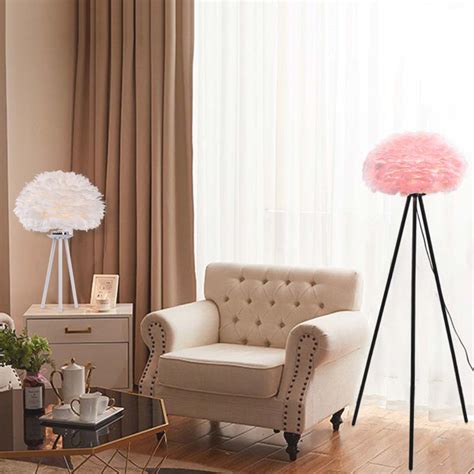 Tripod Goose Feather Floor and Table Lamp Set | VAXLAMP