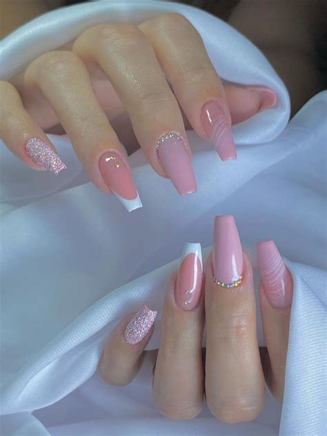 Acrylic Nails Coffin Short, Pink Acrylic Nails, Nude Nails, Acrylic Nail Designs, Gel Nails ...