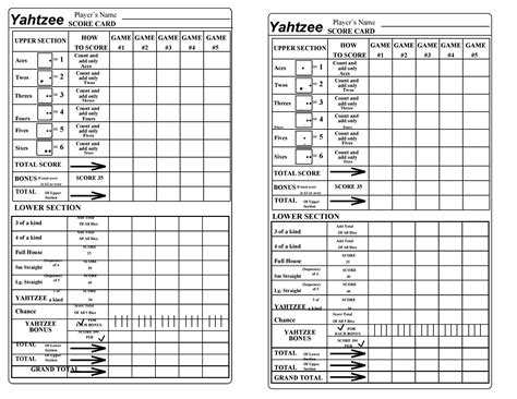 28 Printable Yahtzee Score Sheets & Cards (101% FREE) ᐅ TemplateLab