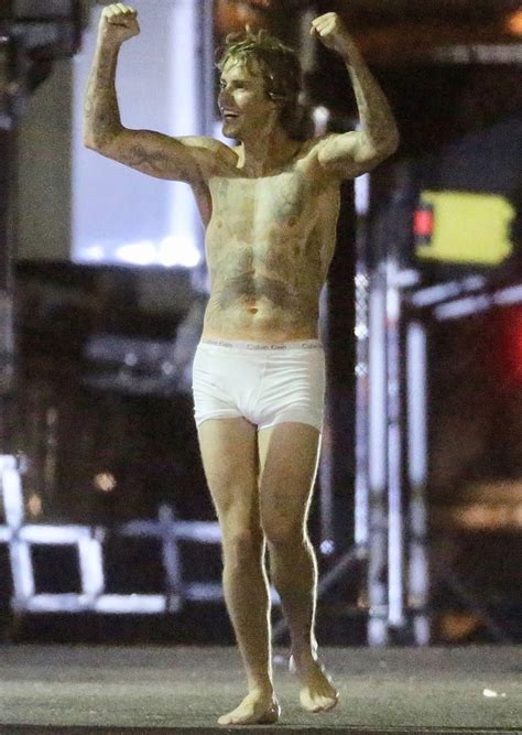 Justin Bieber spotted on music video set in his underwear