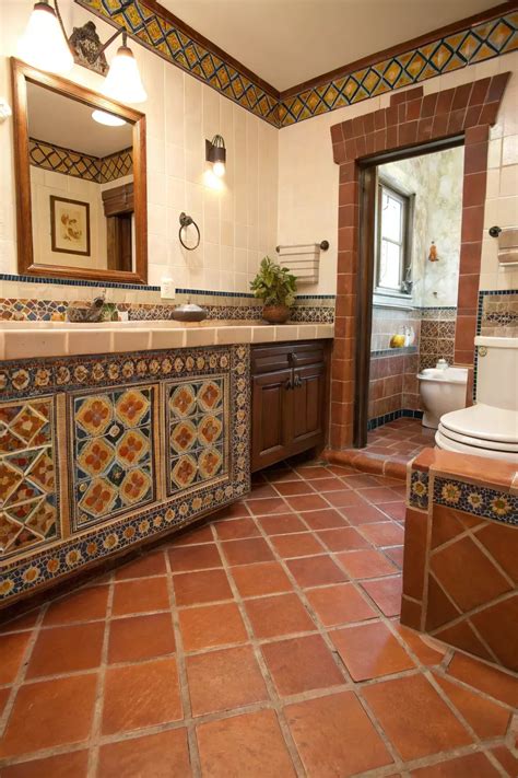 17+ Inspiring Saltillo Tile Bathroom Ideas | Tile bathroom, Saltillo ...