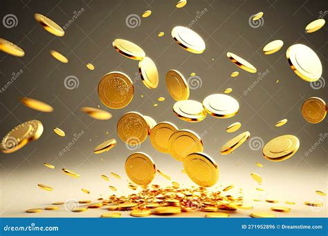 Wealth and Prosperity in Depiction of Small Gold Coins Falling Stock ...