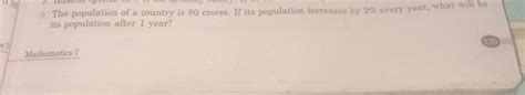 The population of a country is 80 crores. If its population increases by