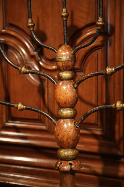 17th Century Italian Carved Painted Seven-Arm Forged Floor Lamp ...