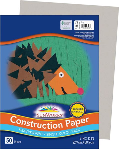 SunWorks Construction Paper, Gray, 9" x 12", 50 Sheets: Amazon.ca ...