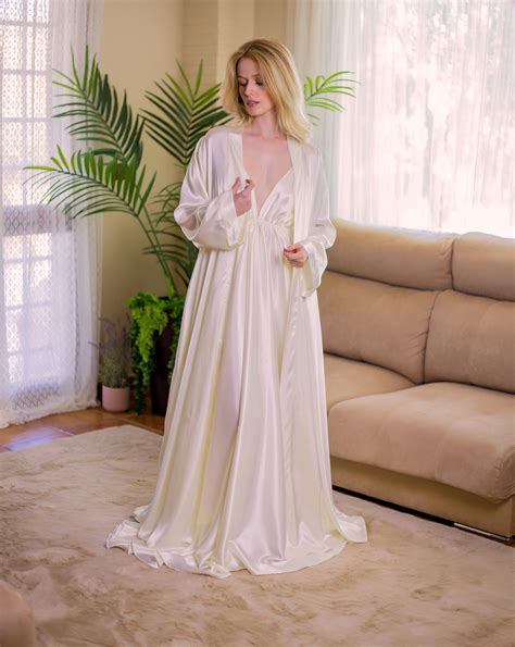 Wedding Nightgown Satin Bridal Nightgown Long Satin - Etsy Australia