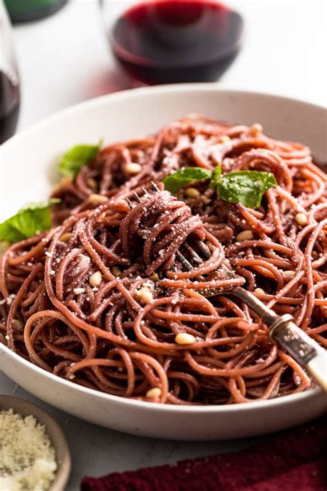 Creamy Red Wine Spaghetti with Pine Nuts | Quick & Easy | Fork in the ...